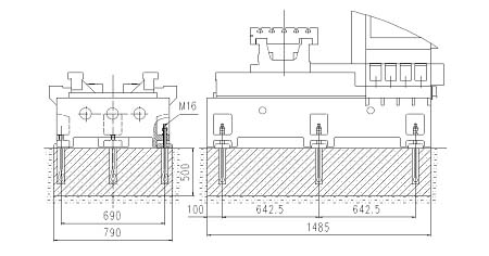 龙门加工中心地基示意图
